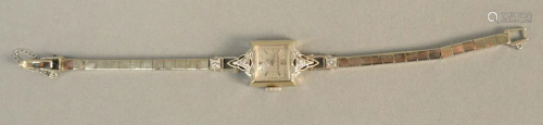 Longines 14K white gold ladies wristwatch set w…