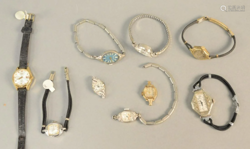 Nine vintage ladies wristwatches, with three bein…