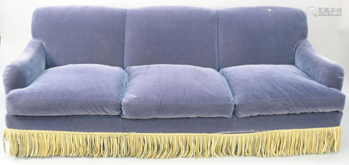 Large mohair upholstered three cushion sof…