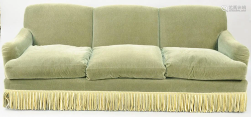 Large mohair upholstered three cushion sof…