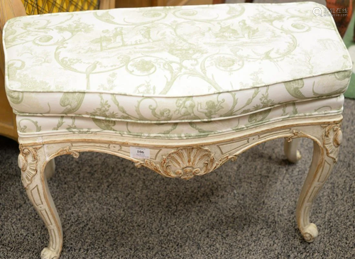 Pair of Louis XV style benches. ht. 18 1/2 in., top: