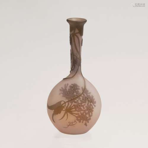 A Small Gallé 'Solifleur' Vase with Umbles<