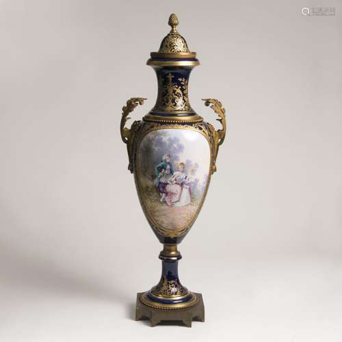 A Large Splendid Vase in Sèvres Style<