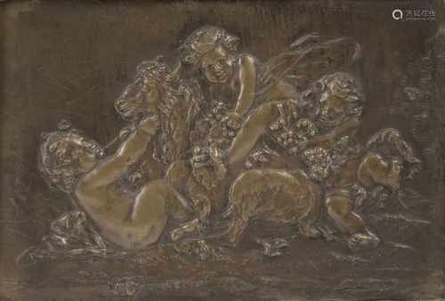 A Bronze relief 'Bacchanal' in the style of Clodion