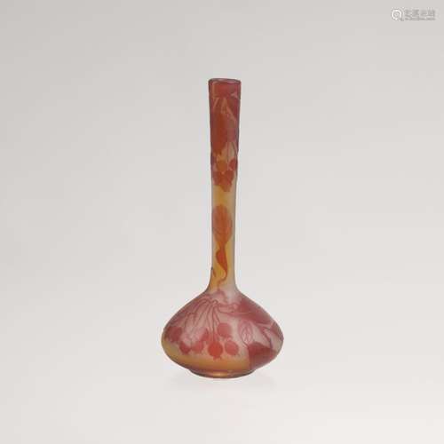 A Gallé Solifleur Vase with Rose Hips<