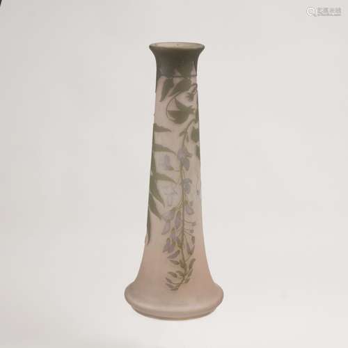 A Large Gallé Vase with Wisteria<