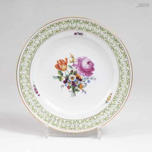 A Dessert Plate with Flower Painting