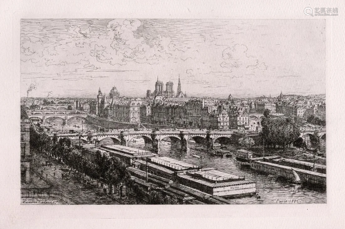 A 1800s LALANNE ETCHING PARIS FROM THE L…
