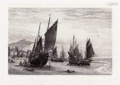 A 1800s JAMES DOBIE ETCHING FISHING BOATS AT …