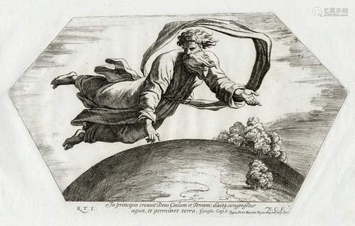 A 1649 RAPHAEL ENGRAVING GOD CREATING …