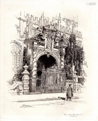 A 1800s PENNELL ETCHING PORCH OF ST MAR…