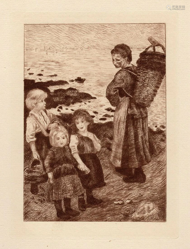 A 1892 RENOIR ETCHING MUSSEL FISHERMA…