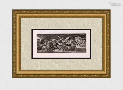 A 1800s WALTER CRANE CHARIOTS OF FIRE FRAMED.
