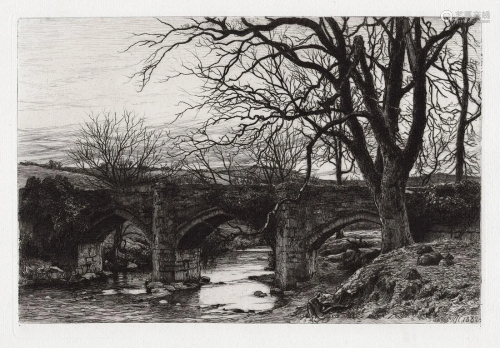 A 1800s CHATTOCK ETCHING RIVER TEIGN CHAG…