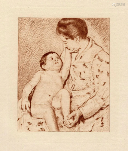 A 1892 MARY CASSATT ETCHING THE YOUNG MOTH…