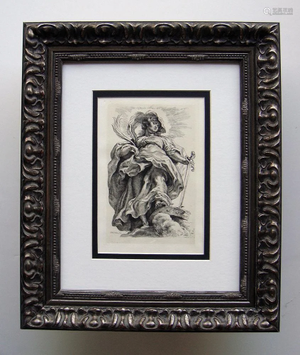 A 1800s RUBENS ETCHING ST CATHERINE OF …