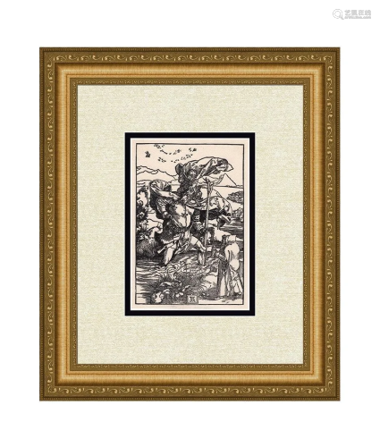 A 1800s DURER B104 ST CHRISTOPHER CARRIES CHILD…