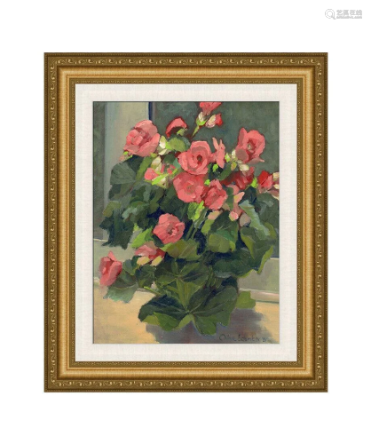 A EDENBROW PAINTING PINK ROSES FRAM…