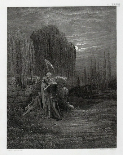 A 1800s GUSTAVE DORE ENGRAVING ODE TO MELAN…