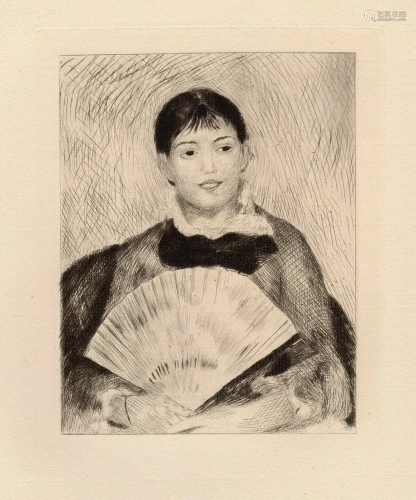 A 1892 AUGUSTE RENOIR ETCHING GIRL HOLD…