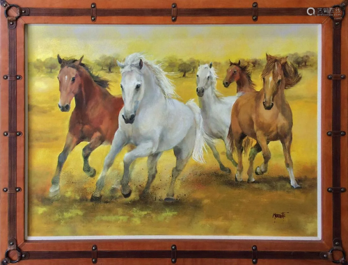 A GLADSY MORANTE PAINTING WILD HORSES FRA…