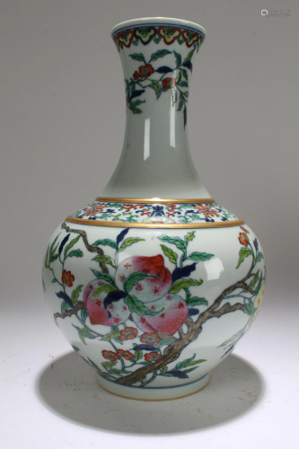 A Chinese Peach-fortune Bat-framing Fortune Porcelain