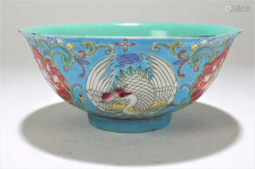 A Chinese Crane-fortune Blue-coding Porcelain …