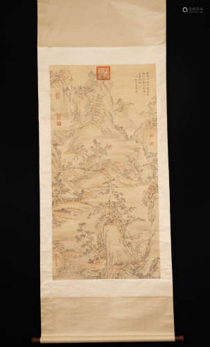 A Chinese Landscape Painting, Tangdai Mark.