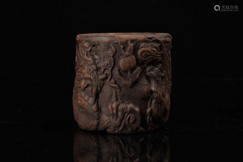 A Chinese Eaglewood Brush Pot.