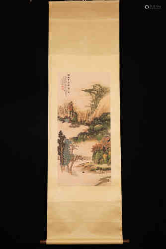 A Chinese Water Color Painting of Landscape, Wu Hufan Mark.