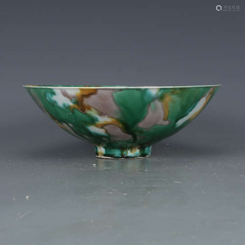 A Chinese Sancai Bowl, Ming mark.