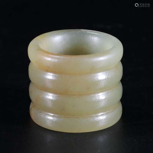 A Chinese Jade Thumb Ring.