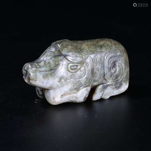 A Chinese Carved Jade Pig.