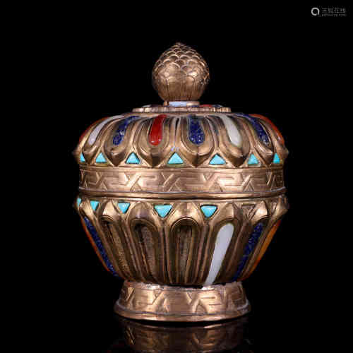 A Chinese Enamel on Copper Vase.