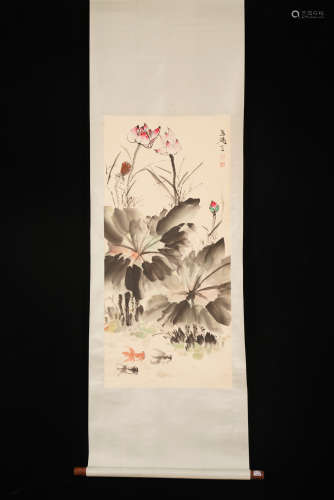 A Chinese Flower-and-plant Painting, Wang Xuetao Mark.