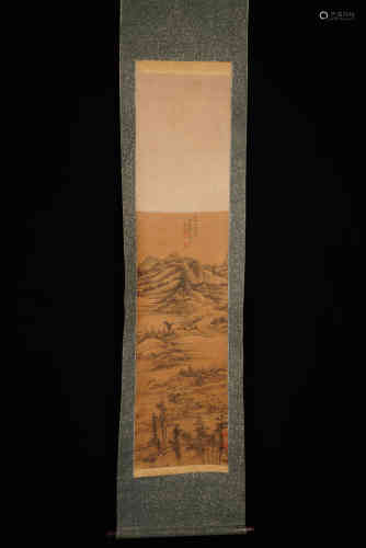 A Chinese Landscape Painting, Zha Shibiao Mark.