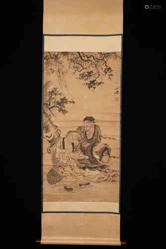 A Chinese Figure Painting, Wu Xiaoxian Mark.