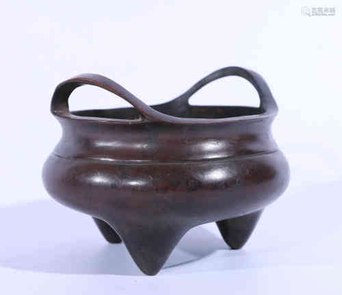 A Chinese Small Bronze Incense Burner