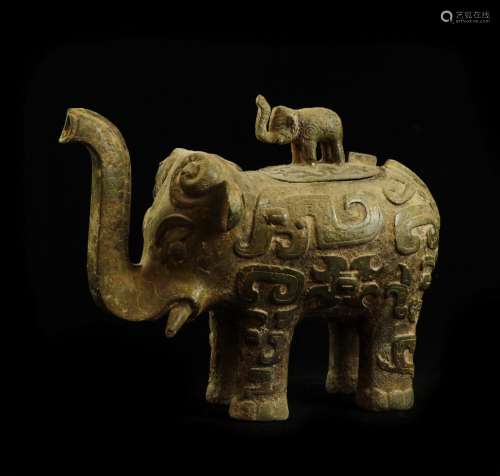A Chinese Bronze Elephant.