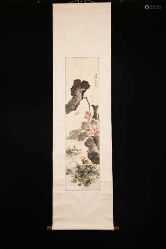 A Chinese Bird-and-flower Painting, Wang Xuetao Mark