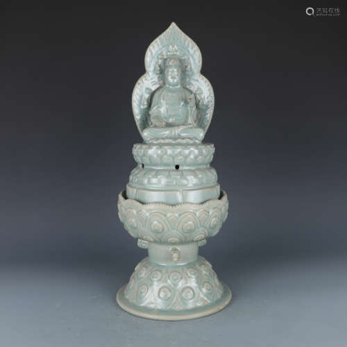 A Chinese Celadon Porcelain Statue.