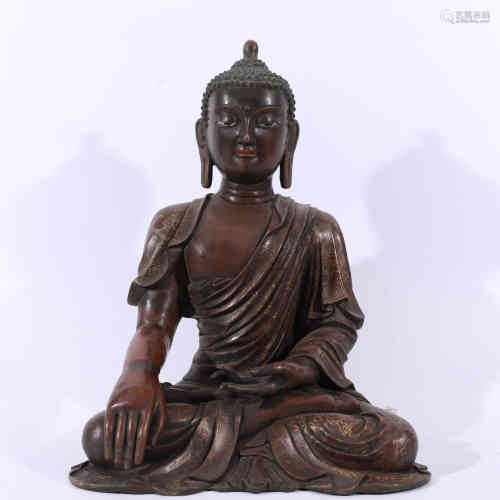 A Chinese Bronze Statue of a Buddha.