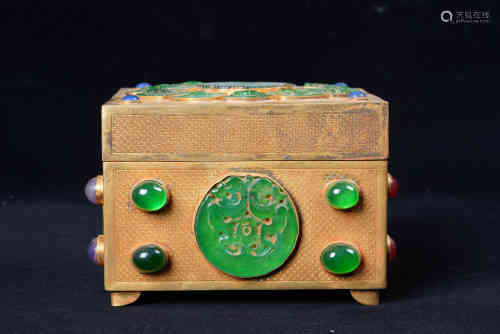 A Chinese Gilt Bronze Box.