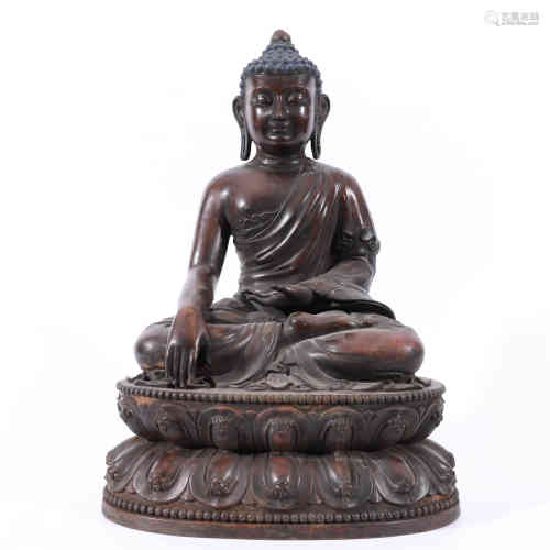 A Chinese Gilt Bronze Buddha Statue of Shakyamuni