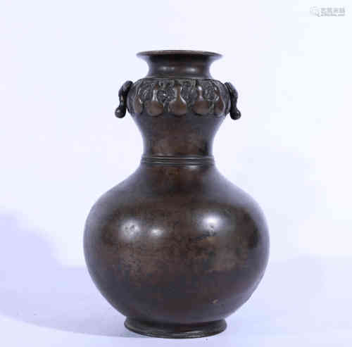 A Chinese Double Gourd Bronze Vase.