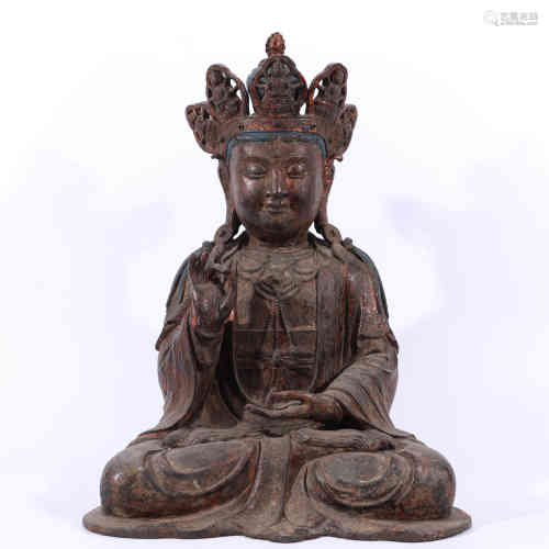 A Chinese Gilt Bronze Statue of Guanyin