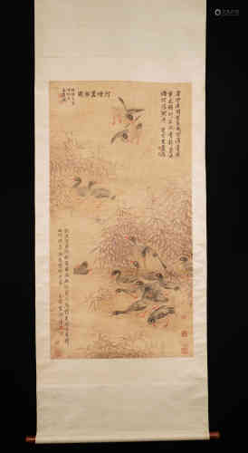 A Chinese Bird-and-flower Painting, Lichan and Wang Shishen Mark