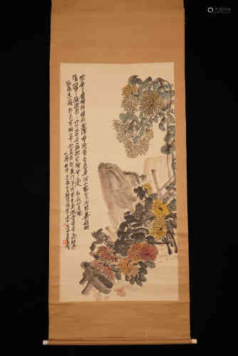 A Chinese Flower-and-plant Painting, Wu Changshuo Mark