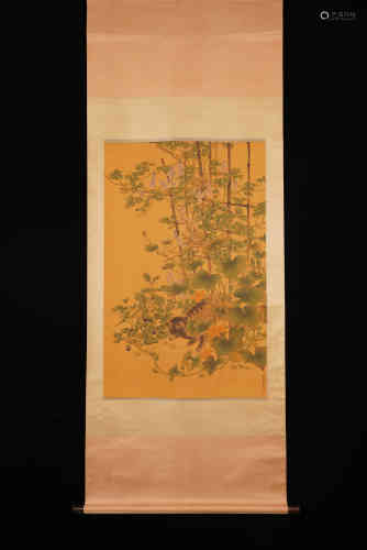 A Chinese Flower-and-plant Painting, Jiang Tingxi Mark.