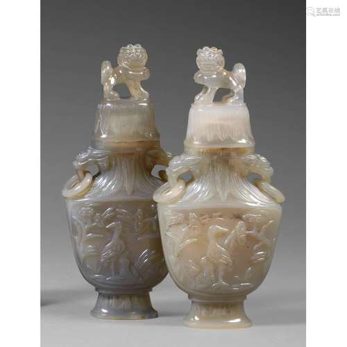 PAIR OF AGATE V...